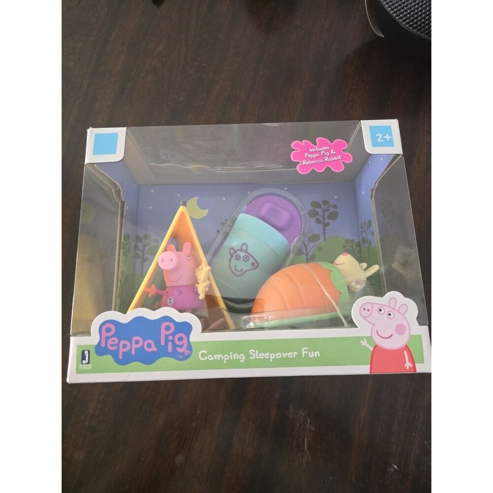 Peppa Pig Camping Sleepover Fun Playset Peppa & Rebecca Rabbit Jazwares New Box